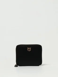 Portafoglio quadrato zip-around in pelle Pinko