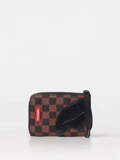 Portafoglio Sprayground in cotone spalmato saffiano con check all over