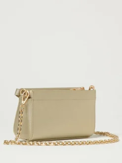 Pouch Quira Grain Secret Pon-Pon in pelle sintetica saffiano