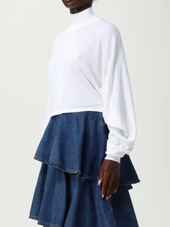 Pullover AlaÏa in maglia di lino con spacco