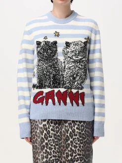 Pullover Ganni in misto lana con logo