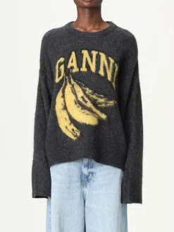 Pullover Ganni in misto lana con logo