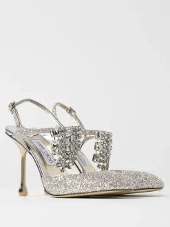 Pump Verity Jimmy Choo in pelle glitter con cristalli chandelier