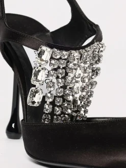Pump Verity Jimmy Choo in raso con cristalli chandelier