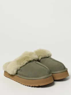 Sabot Disquette UGG in camoscio e pelliccia
