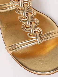 Sandalo Capua Gianvito Rossi in nappa intrecciata laminata