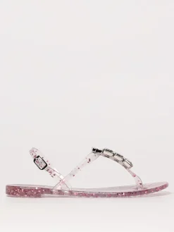 Sandalo Casadei in gomma glitter con strass applicati