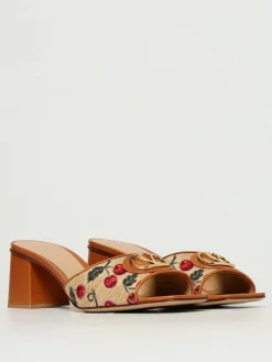 Sandalo Cherryfic Valentino Garavani in pelle e canvas jacquard
