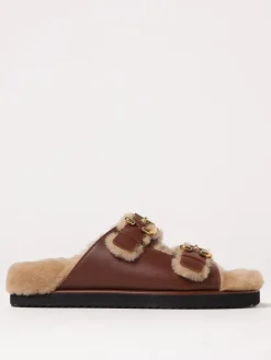 Sandalo Chloè in pelle e shearling