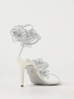 Sandalo Cleo Rene Caovilla in raso con fiori e strass