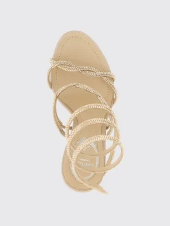 Sandalo Cleo Rene Caovilla in raso con strass all over