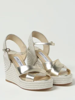 Sandalo con zeppa Dellena Jimmy Choo in pelle laminata