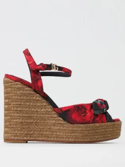 Sandalo con zeppa Lolita Dolce & Gabbana in viscosa con stampa floreale