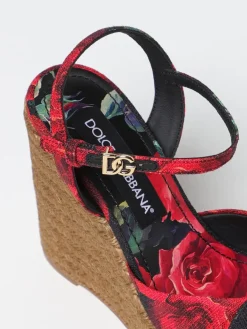 Sandalo con zeppa Lolita Dolce & Gabbana in viscosa con stampa floreale