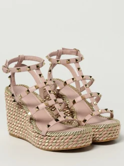 Sandalo con zeppa Rockstud Valentino Garavani in pelle