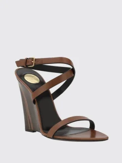 Sandalo con zeppa Saint Laurent in pelle