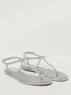 Sandalo Diana Rene Caovilla in raso e pelle con strass all over