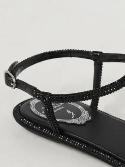 Sandalo Diana Rene Caovilla in pelle con strass applicati