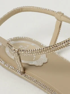 Sandalo Diana Rene Caovilla in raso e pelle con strass all over