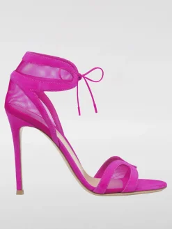 Sandalo Falene Gianvito Rossi in camoscio e nylon a rete