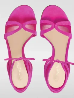 Sandalo Falene Gianvito Rossi in camoscio e nylon a rete