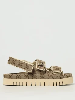 Sandalo GG Gucci in misto cotone con monogram jacquard
