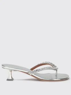 Sandalo Gigi Amina Muaddi in vernice laminata con strass