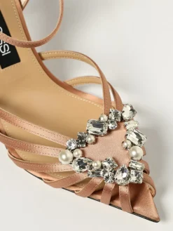 Sandalo Godiva Sergio Rossi in raso con fibbia gioiello