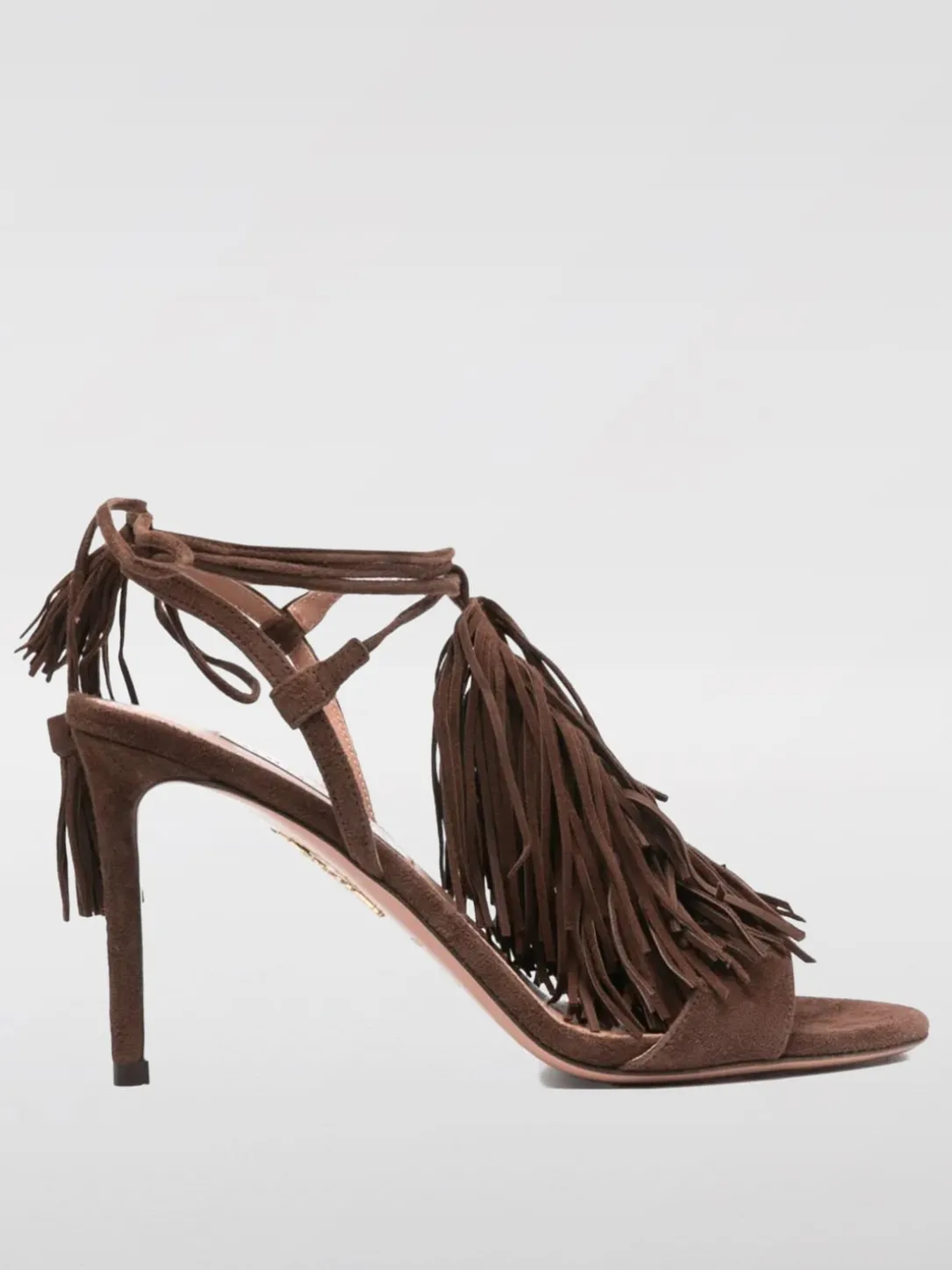 Sandalo Gytane Aquazzura in camoscio con frange