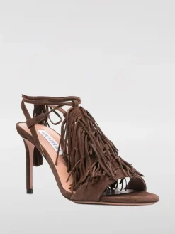 Sandalo Gytane Aquazzura in camoscio con frange