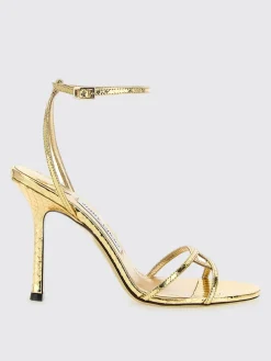 Sandalo Leo Jimmy Choo in pelle laminata stampa pitone