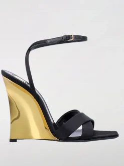 Sandalo Lucienne Saint Laurent in viscosa e pelle