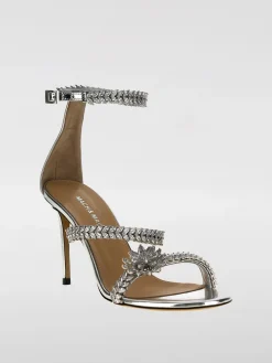 Sandalo Mach&Mach in vernice laminata con fettucce gioiello