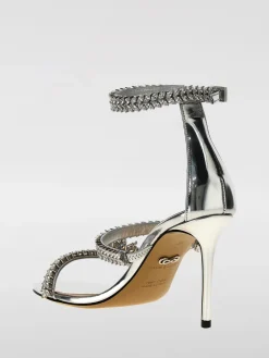 Sandalo Mach&Mach in vernice laminata con fettucce gioiello