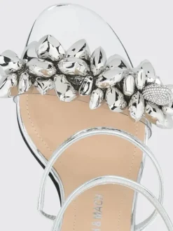 Sandalo Mach&Mach in vernice laminata con cuori pendenti