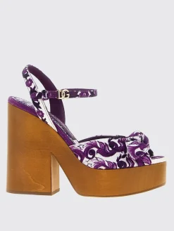 Sandalo Maiolica Dolce & Gabbana in misto cotone stampato