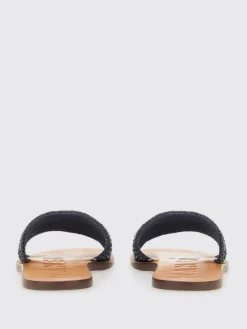 Sandalo Manebi in rafia con monogram ricamato