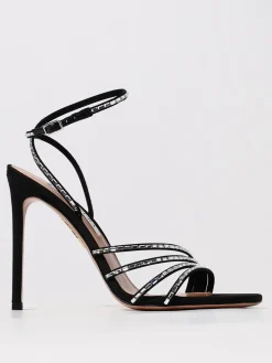 Sandalo Mistica Aquazzura in camoscio con strass