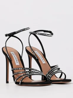 Sandalo Mistica Aquazzura in camoscio con strass