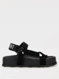 Sandalo Moschino Couture in camoscio e nylon