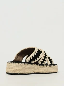 Sandalo Mou in camoscio con cuciture all'uncinetto