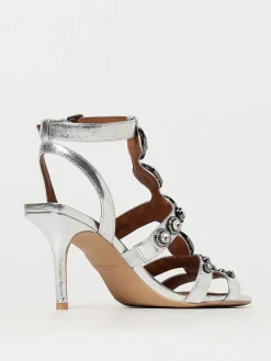 Sandalo Octavia Kurt Geoger London in pelle laminata con cristalli