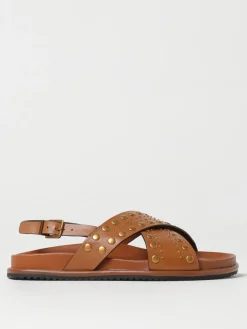 Sandalo Oval T Twinset in pelle con borchie