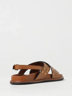 Sandalo Oval T Twinset in pelle con borchie