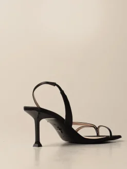 Sandalo Paciotti in raso con catena di strass