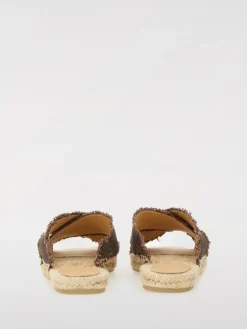 Sandalo Palmera Castañer in canvas di lino