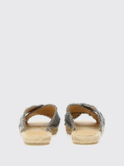 Sandalo Palmera Castañer in canvas lamè