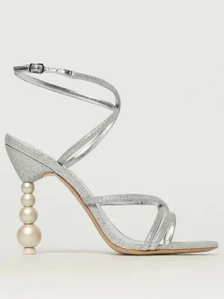 Sandalo Perla Strappy Sophia Webster in tessuto lamè