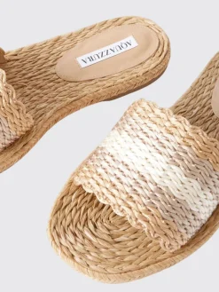 Sandalo Playa Aquazzura in rafia intrecciata