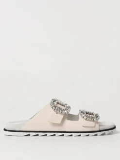 Sandalo Roger Vivier in pelle con fibbie gioiello